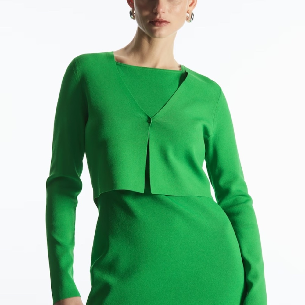 COS Matching Jacket to Knitted Bodycon Mini Dress Metallic - Picture 3 of 6